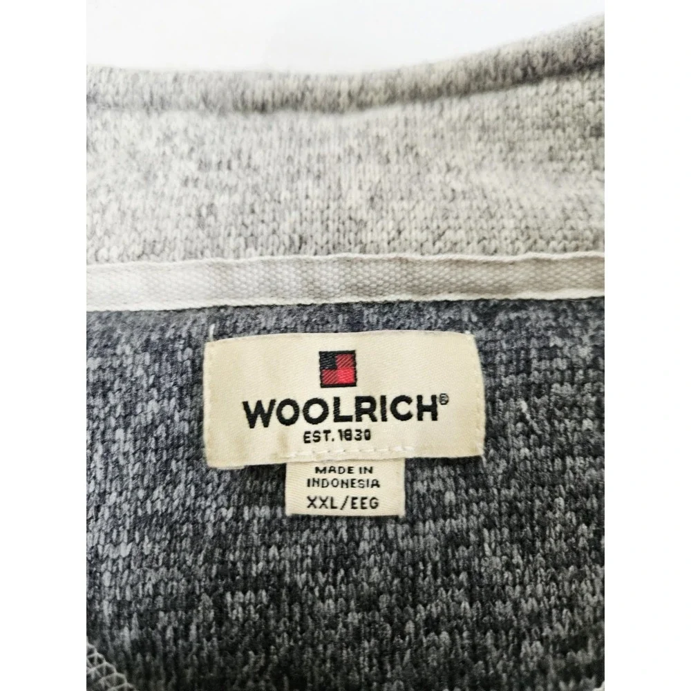 Woolrich Man's Size 2XL Grey Sweater Fleece 1/4 Zip Up Excellent Warm Cozy